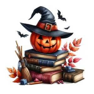 Transfert DTF - Citrouille studieuse - 6" X 6"