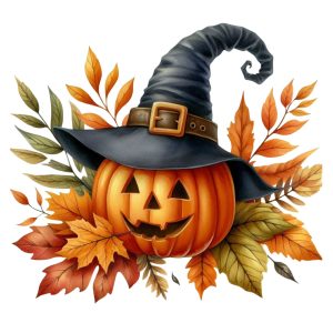 Transfert DTF - Citrouille feuillage - 6" X 6"