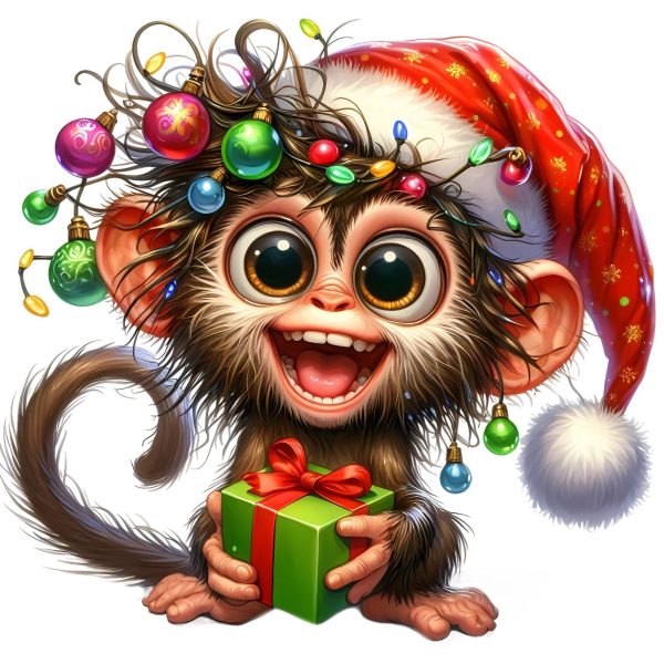Transfert DTF - Petit singe joyeux - 6" X 6"