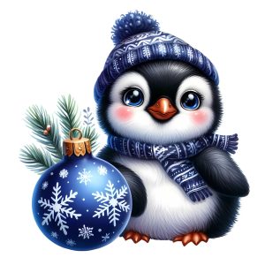 Transfert DTF - Pingouin boule de glace - 6" X 6"