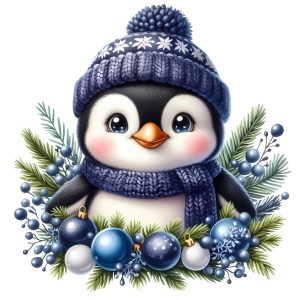 Transfert DTF - Pingouin guirlande - 6" X 6"