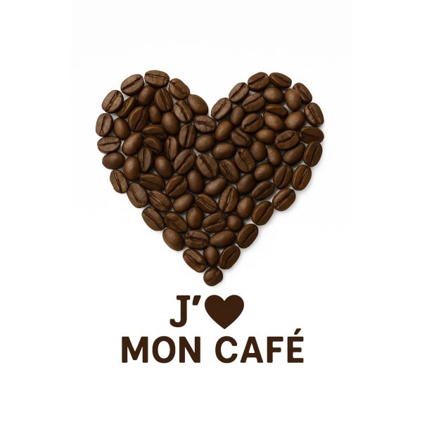 Transfert DTF - J’❤ mon café - 7" X 7"