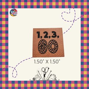 Étiquette à coudre - 1,2,3 GO - 1,5" X 1,5"