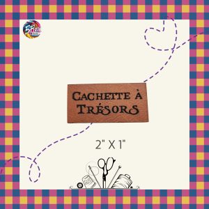 Étiquette à coudre - Cachette à trésors - 2" X 1"