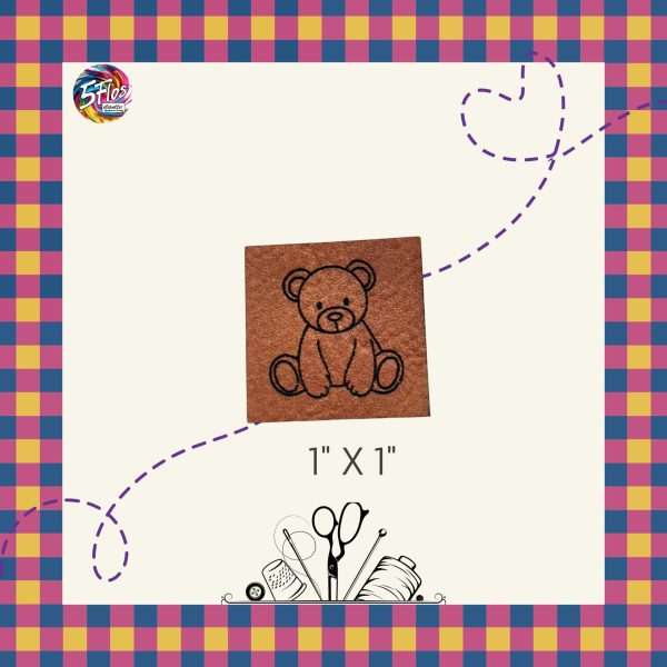 Étiquette à coudre - Petit ourson - 1" X 1"
