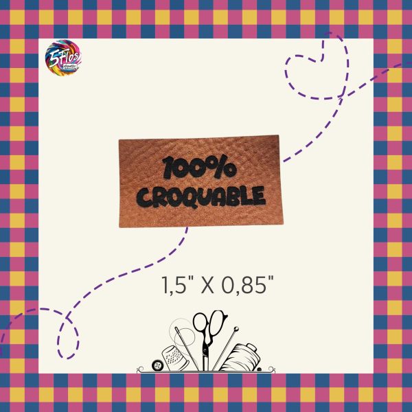 Étiquette à coudre - 100% croquable - 1,5" X 0,85"