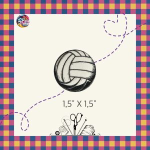 Étiquette à coudre - Ballon Volleyball - 1,5" X 1,5"