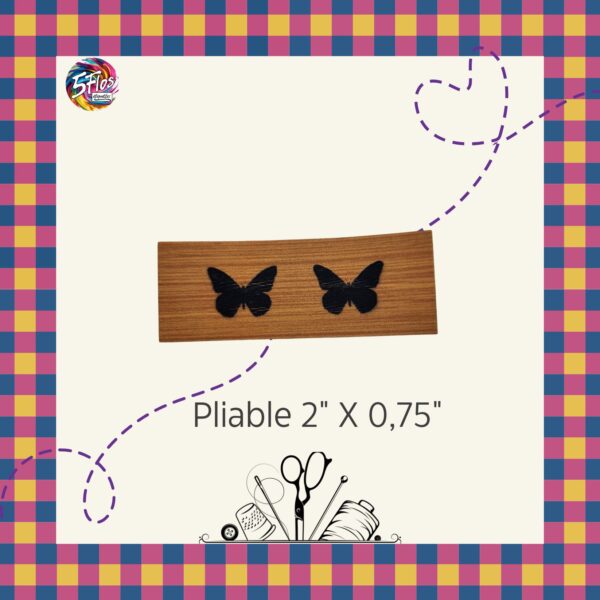 Étiquette à coudre pliable - Papillon - 2" X 0,75"