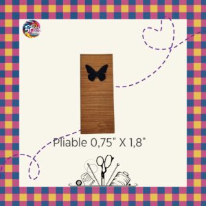 Étiquette à coudre pliable - Papillon - 0,75" X 1,8"