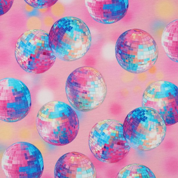French Terry Rêve Disco rose bonbon