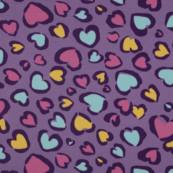 Coton ouaté Murmure de coeurs - Violet
