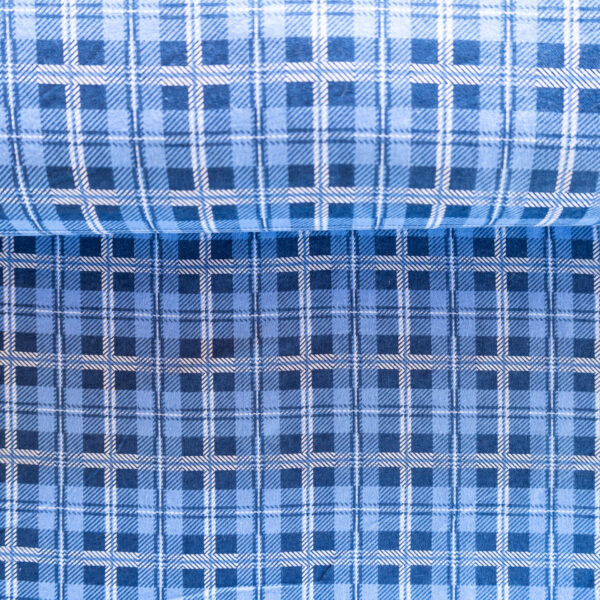 Flanelle à carreaux Bleu Horizon