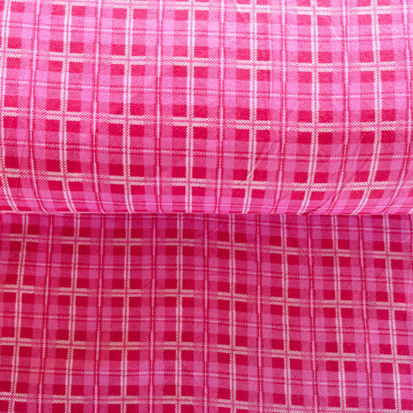 Flanelle Carreaux Framboise