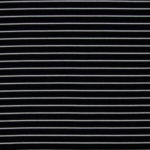 Jersey de coton ligné – Noir minuit