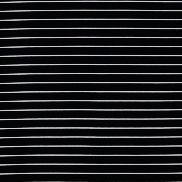 Jersey de coton ligné – Noir minuit