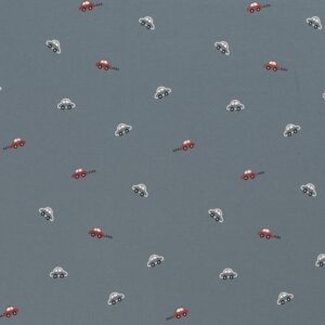 Jersey de coton Petites Douceurs - Voitures bleu d’automne