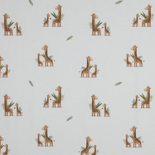 Jersey coton Douce Girafe - Blanc