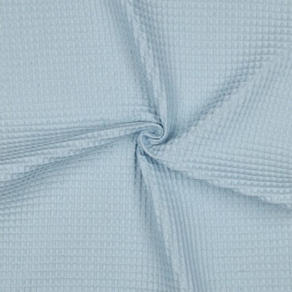 Coton gaufré nid d'abeille - Bleu Brume - Nouvelle collection