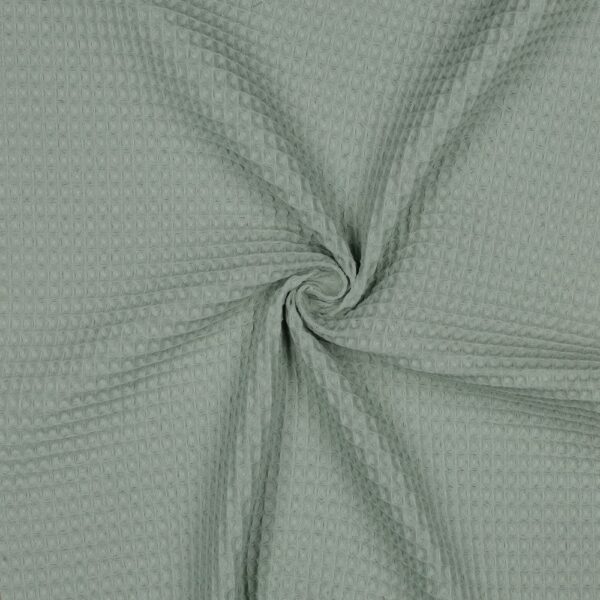 Coton gaufré nid d'abeille - Vert Sous-bois - Nouvelle collection