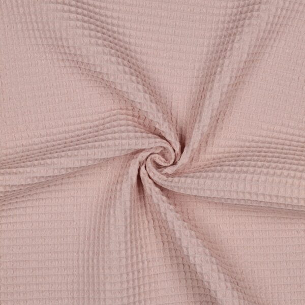 Coton gaufré nid d'abeille - Rose Poudré - Nouvelle collection