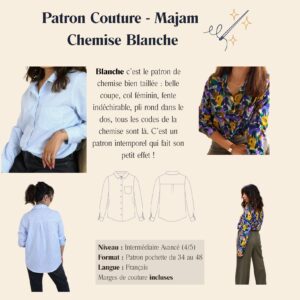 Patron Couture - Majam - Chemisier Blanche