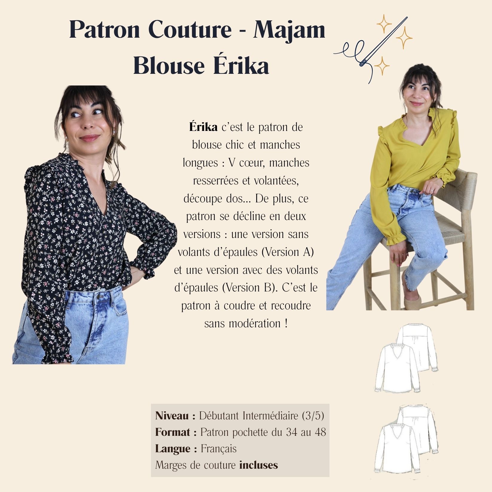 Patron Couture - Majam - Blouse Érika