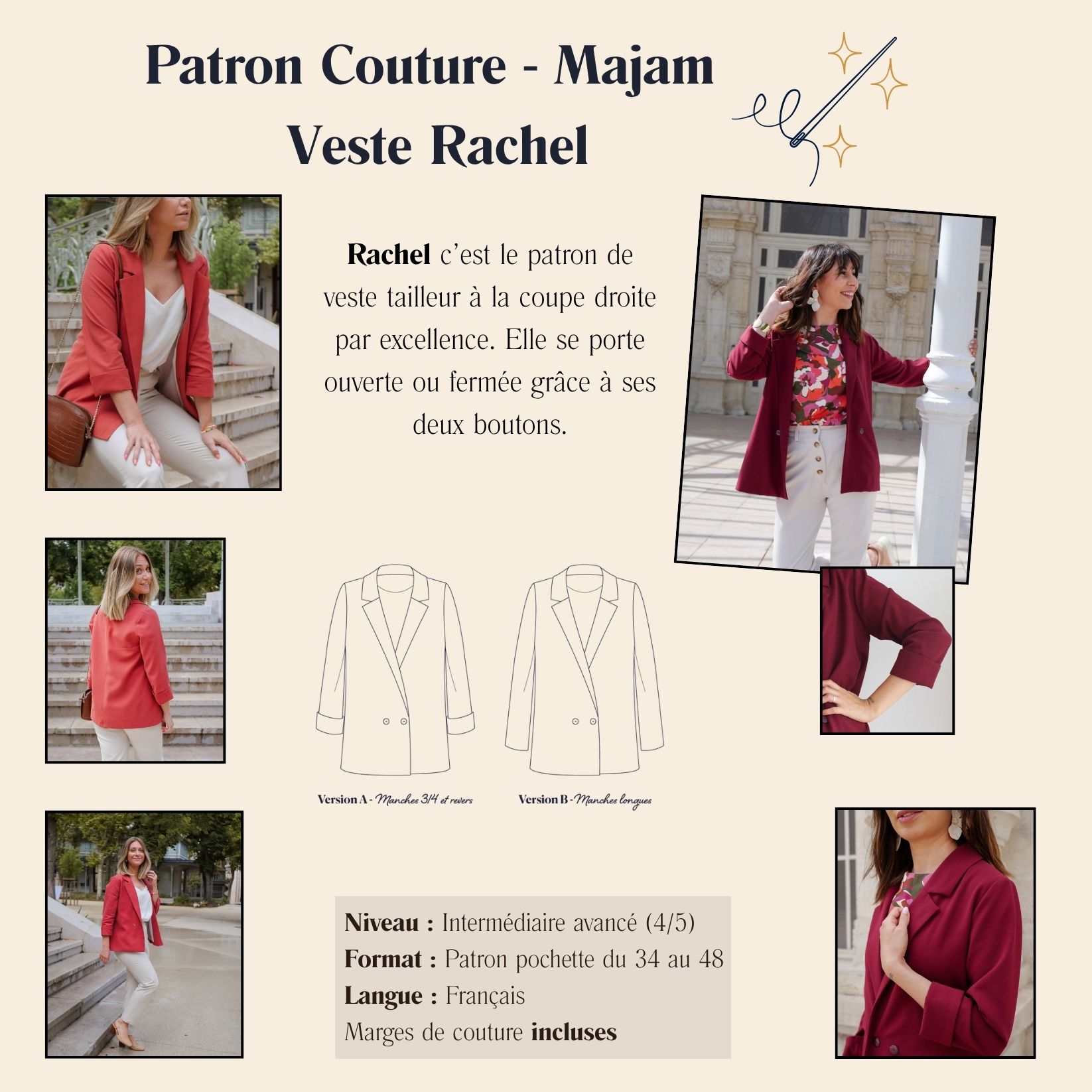 Patron Couture - Majam - Veste Rachel