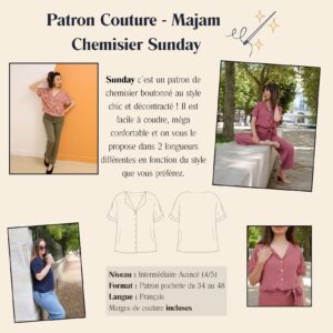 Patron Couture - Majam - Chemisier Sunday