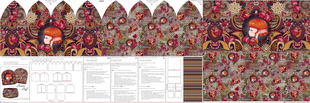 Panneau French Terry Rêve bohème – Tuque et cache-cou réversibles – Image 2