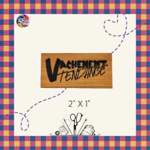 Étiquette à coudre - Vachement tendance - 2" X 1"