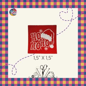 Étiquette à coudre - Ho Ho Ho - 1,5" X 1,5"