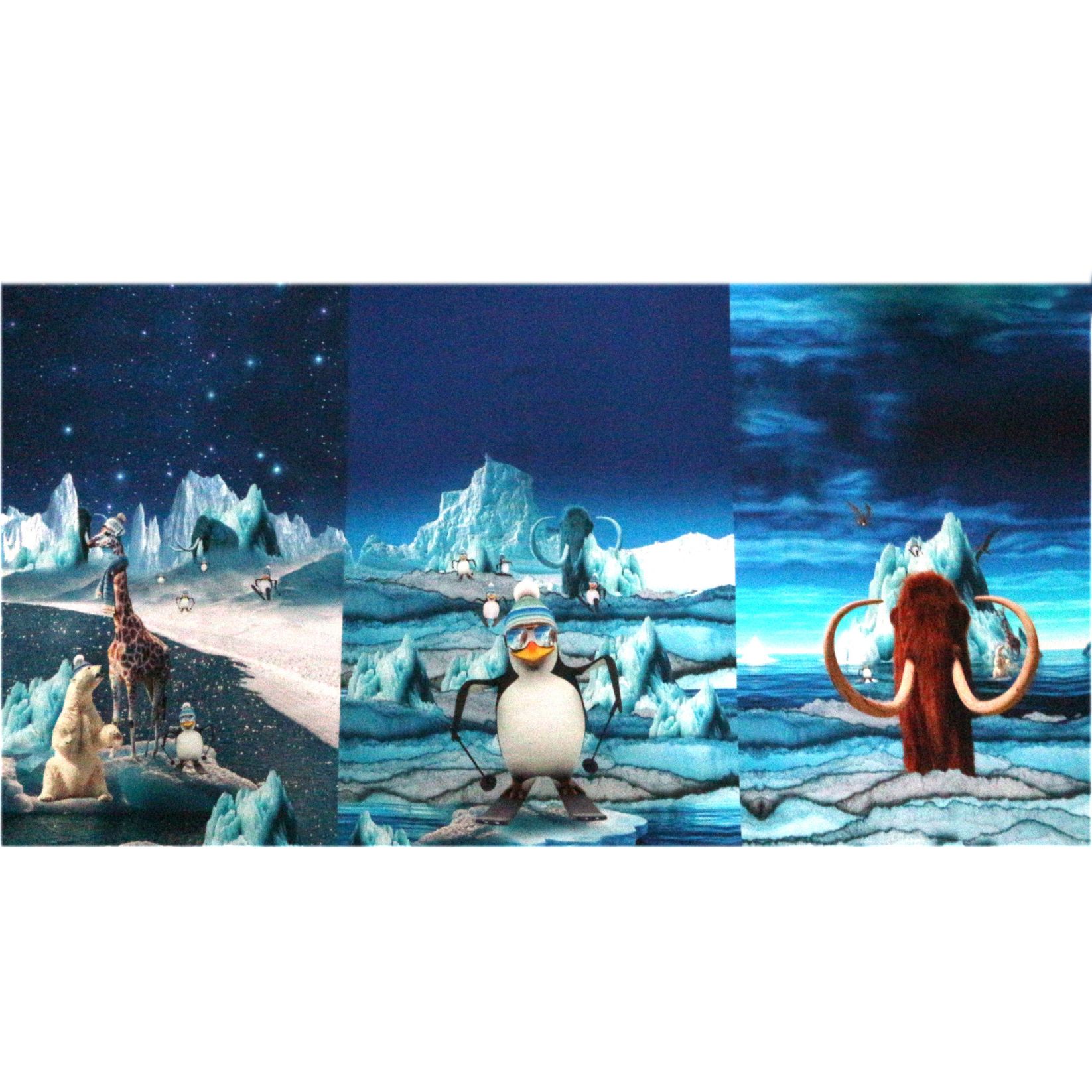 Panneau French Terry 3 motifs – Trilogie polaire