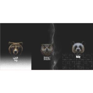 Panneau French Terry 3 motifs – Regards sauvages