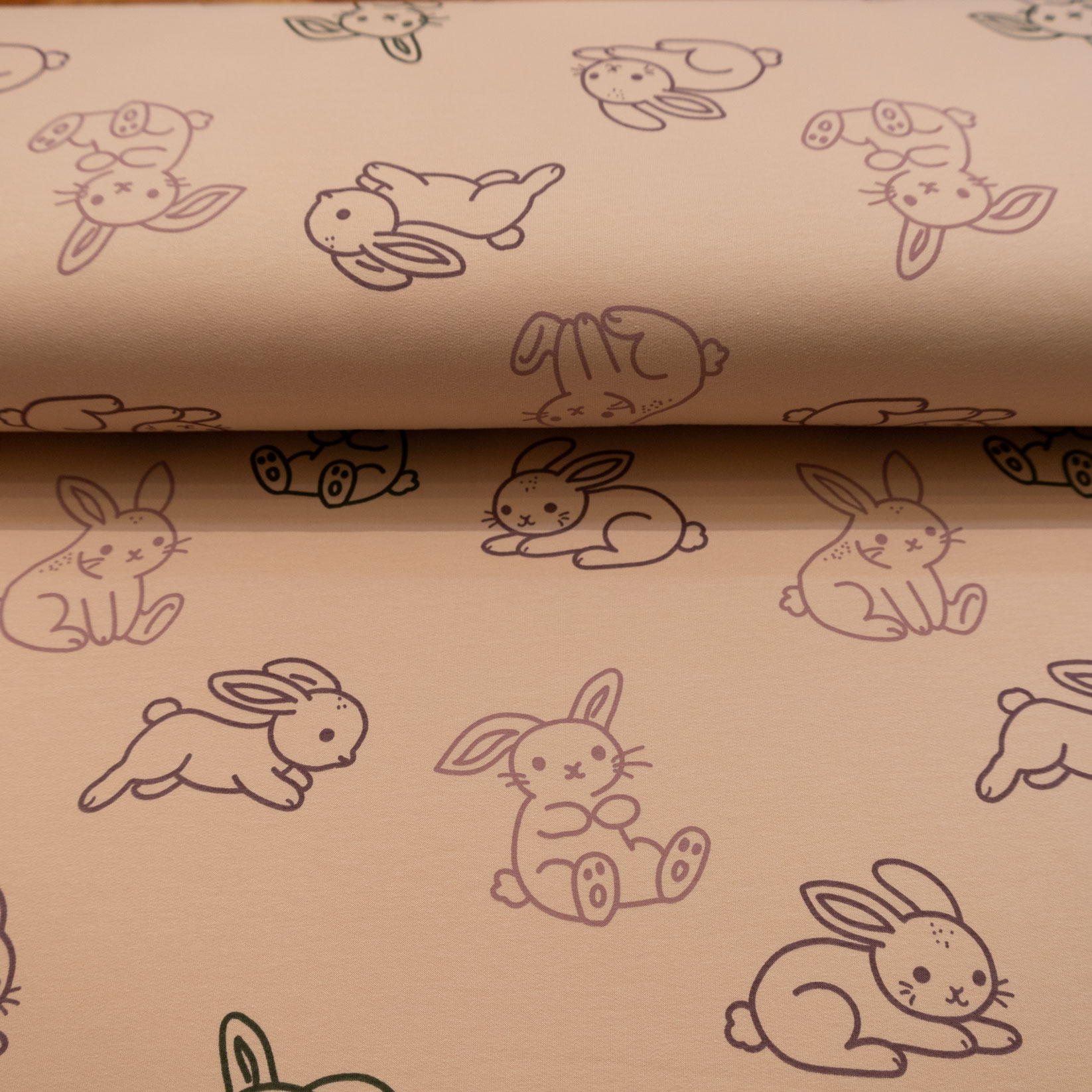 French Terry Petite douceur - Lapin rêveur