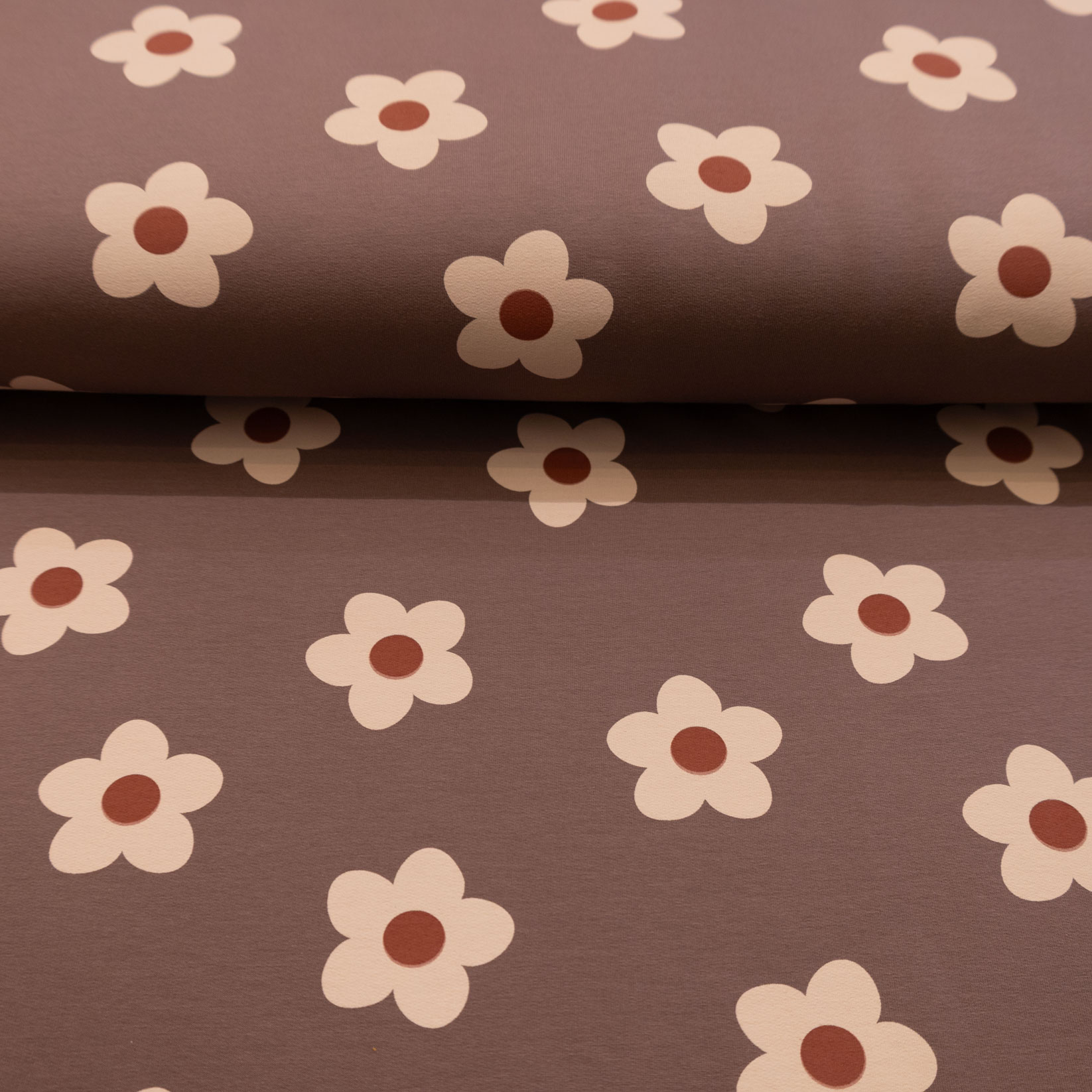 French Terry Petite douceur - Pétales prune