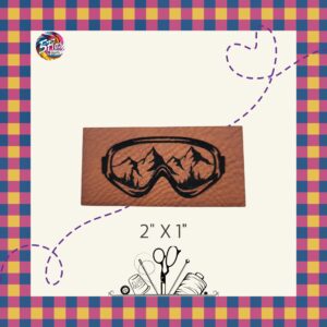 Étiquette à coudre - Lunette de ski - 2" X 1"