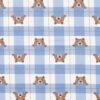 Flanelle Oursons & Carreaux – Bleu brume