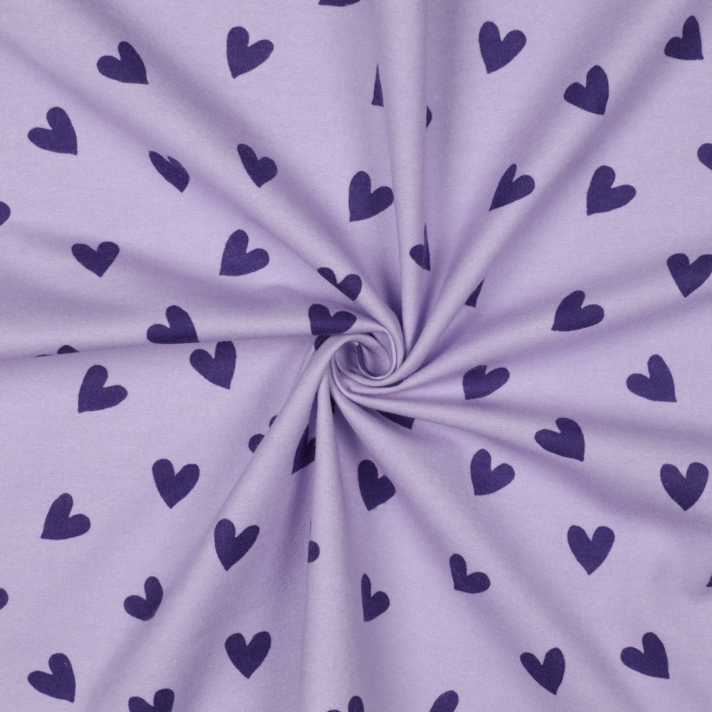 Flanelle Petits Cœurs – Lavande & Prune – Image 3