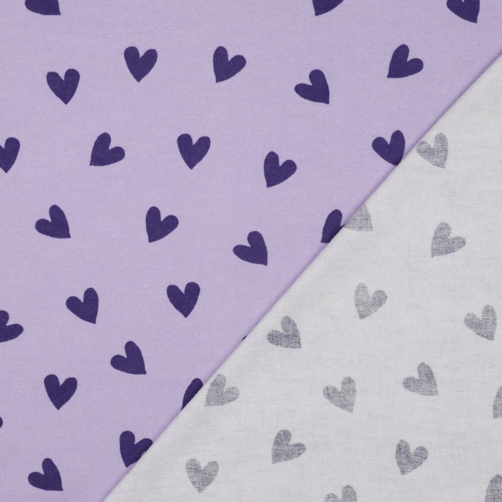 Flanelle Petits Cœurs – Lavande & Prune – Image 4