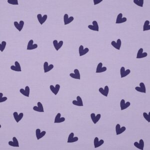 Flanelle Petits Cœurs – Lavande & Prune