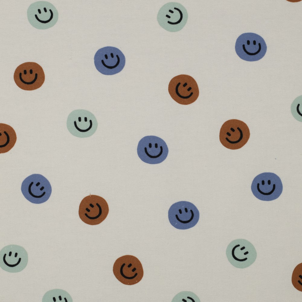 Flanelle Smileys – Écru multicolore
