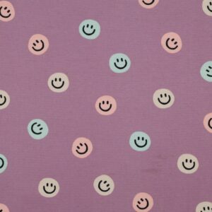 Flanelle Smileys – Mauve pastel