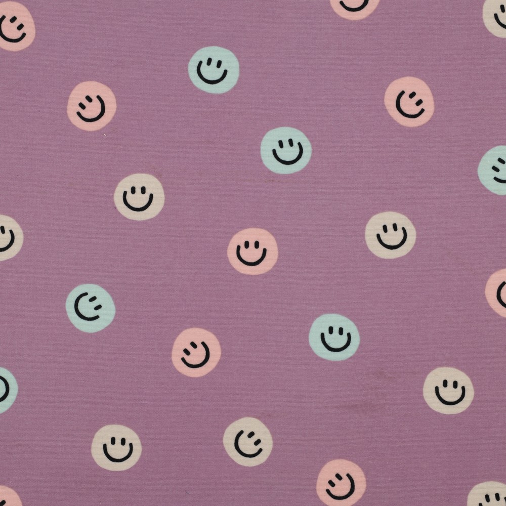 Flanelle Smileys – Mauve pastel