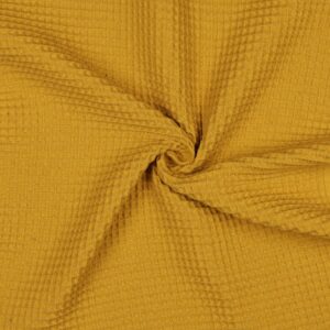 Coton gaufré nid d'abeille - Jaune miel