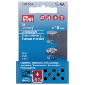 Prym – Recharges de pressions sans couture (20) capuchon lisse 10 mm Argent - 390104