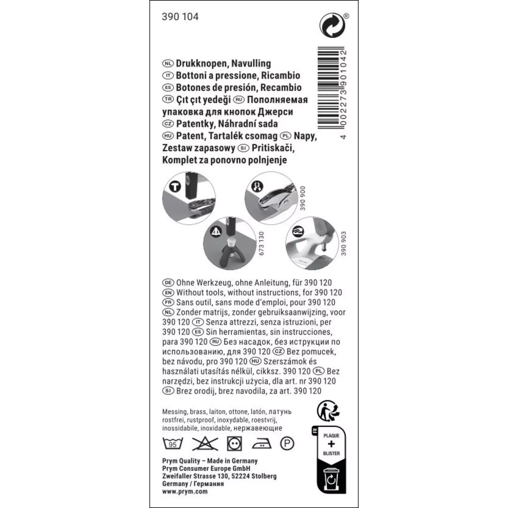 Prym – Recharges de pressions sans couture (20) capuchon lisse 10 mm Argent - 390104 – Image 3