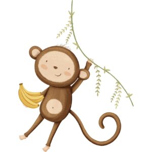 Transfert DTF - Le petit singe farceur 8" X 6"