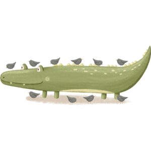 Transfert DTF - Le crocodile souriant 2-1/2" X 6"
