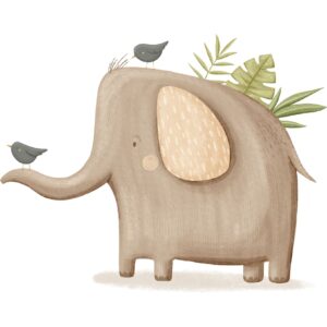 Transfert DTF - L'éléphant tendre 5" X 6"