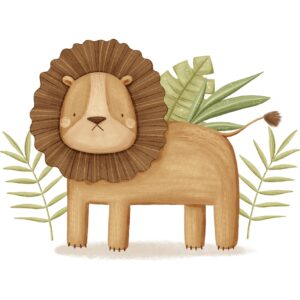 Transfert DTF - Le lion bienveillant 4-1/2" X 6"